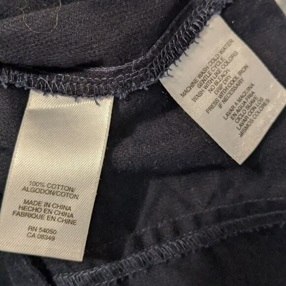 💜5/$25 SMALL 100% cotton button down blouse Jones New York navy blue - Picture 5 of 5